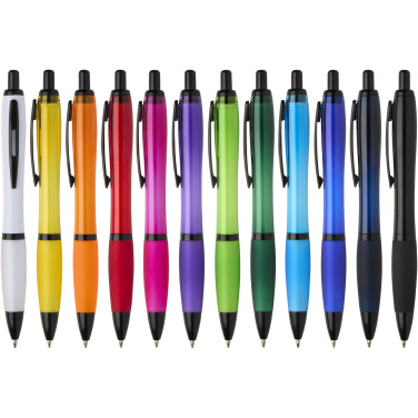 Logotrade promotional product image of: Nash recycled plastic ballpoint pen with black trims (black ink)